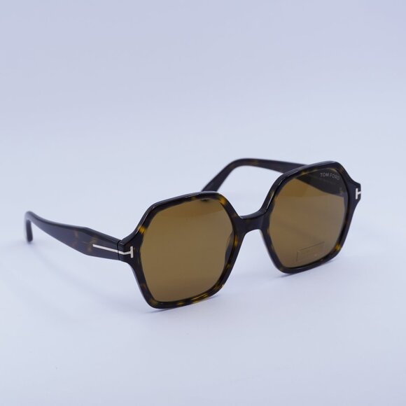Tom Ford Romy FT1032 52E Sunglasses Havana Geometric Frame, Brown Lenses main image 8